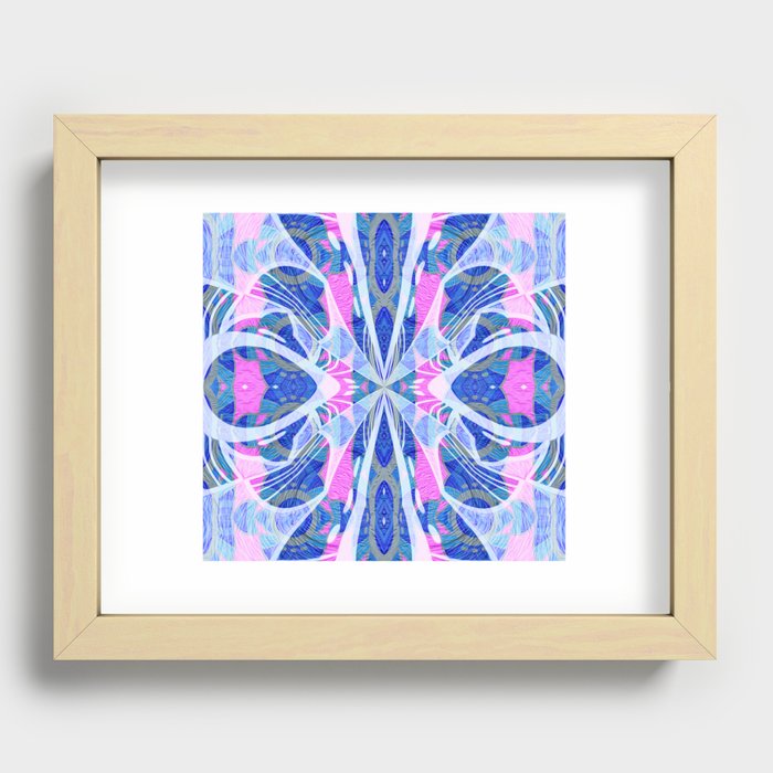 Boho Feather Art Deco Mandala Recessed Framed Print