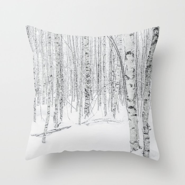 Swedish Birch Trees Throw Pillow
