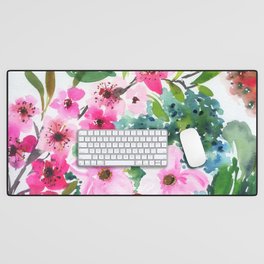 cherry flower and chrysanthemums Desk Mat