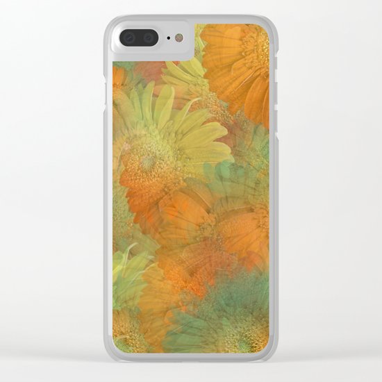 Floral Orange-Yellow-Green Clear iPhone Case