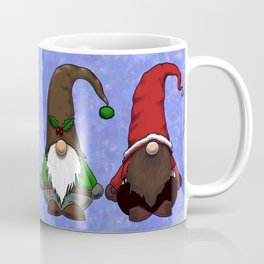 Christmas Gnomes on Snowy Blue Coffee Mug
