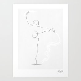 'POISE', Dancer Line Drawing Art Print