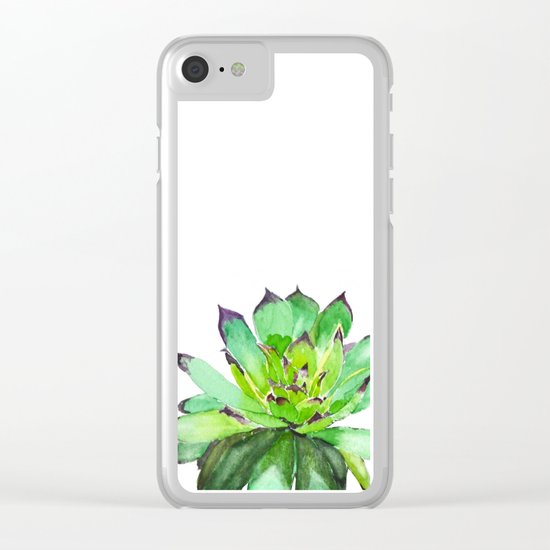 green succulent 2 Clear iPhone Case