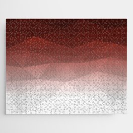 Brown Ombre Warm Morning Mountains Geometric Minimalism Jigsaw Puzzle