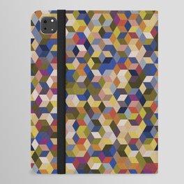 Beidge, Blue, Red Colorful Hexagon Design  iPad Folio Case