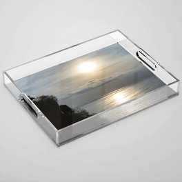 Uluwatu Temple Shiluette At Sunset Acrylic Tray