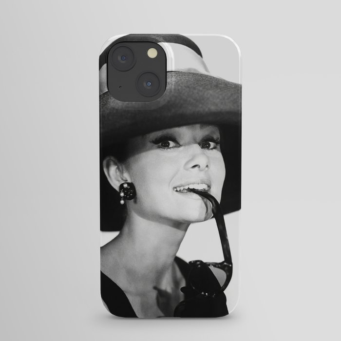 Audrey Hepburn Portrait, Black and White Vintage  iPhone Case