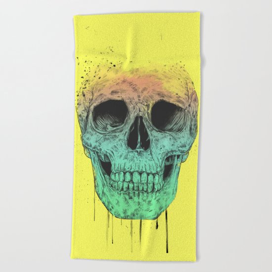 Pop art skull Beach Towel