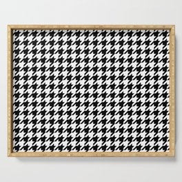 Black and White Houndstooth Pattern Serving Tray