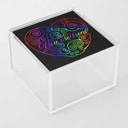 Rainbow You are Loved Heart Acrylic Box