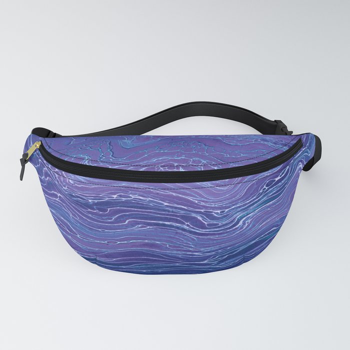 Lavender Blue Lace Marble Acrylic Abstraction Fanny Pack