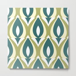 Adelle Metal Print | Contemporary, Trendy, Artdeco, Industrial, Chartreuse, Vintage, Retro, Graphicdesign, Geometric, Teal 