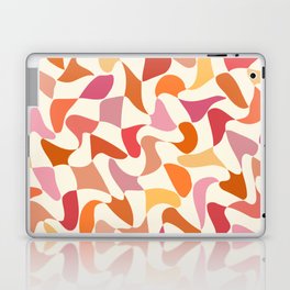 Abstract Wavy Checkerboard in Orange, Pink & Yellow Laptop Skin