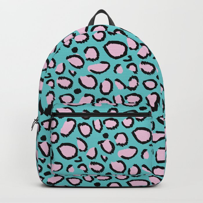 Cheetah Print in Blue Pink Backpack