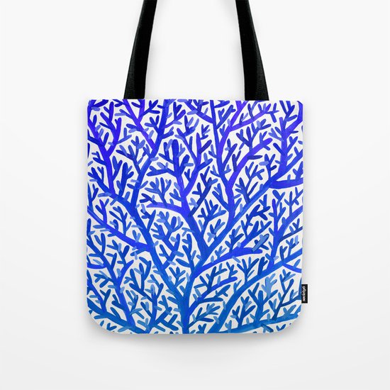 Fan Coral – Blue Ombré Tote Bag