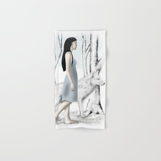 Girl with her Dog Hand & Bath Towel