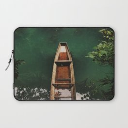 China Photography - Boat Floating Over The Turquoise Water Laptop Sleeve