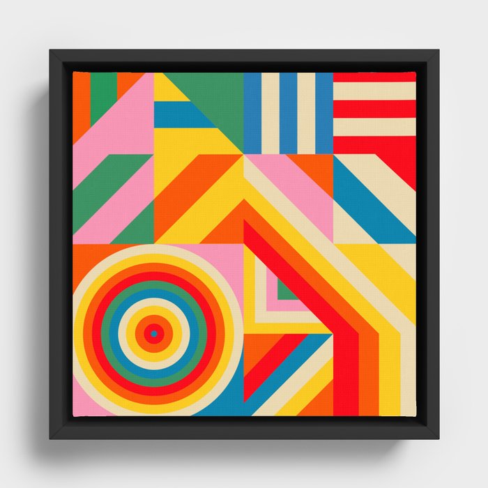 Colorful House Framed Canvas