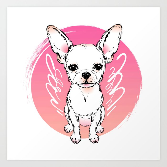 Cute Chihuahua Angel Wings Art Print by Peek Store | Society6