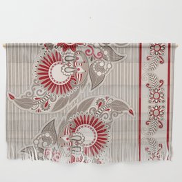 Paisley Ornament Beige and Red Wall Hanging
