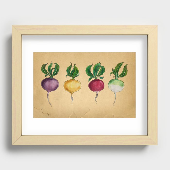 Rainbow Radish Recessed Framed Print