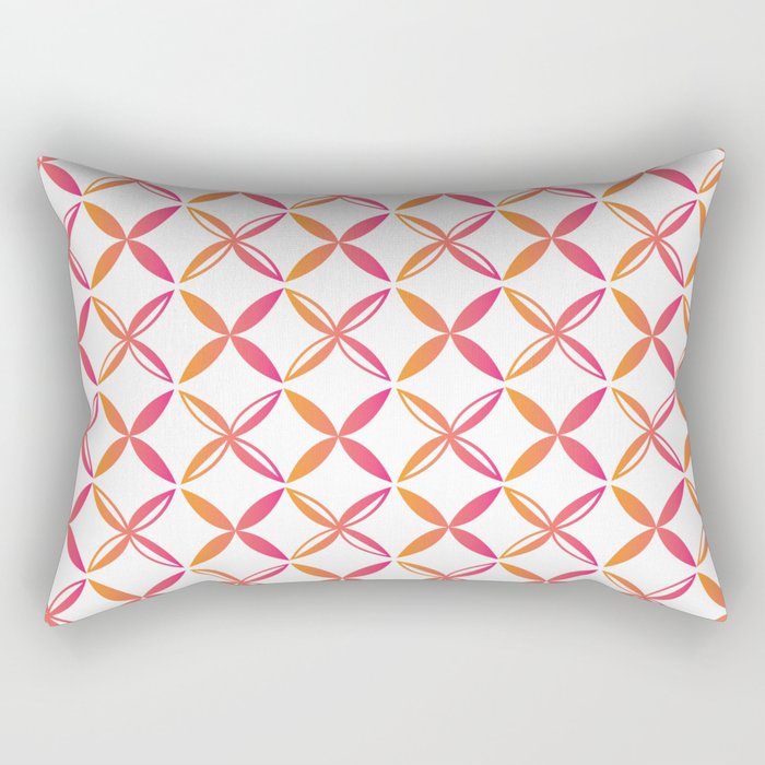 Urban Nesian Pink and Orange Siapo Rectangular Pillow