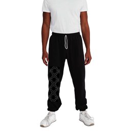 Mid Century Modern Batik Black White Sweatpants