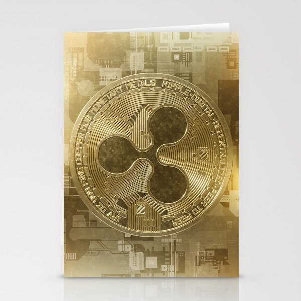 Ripple Coin Gold Cast Stationery Cards