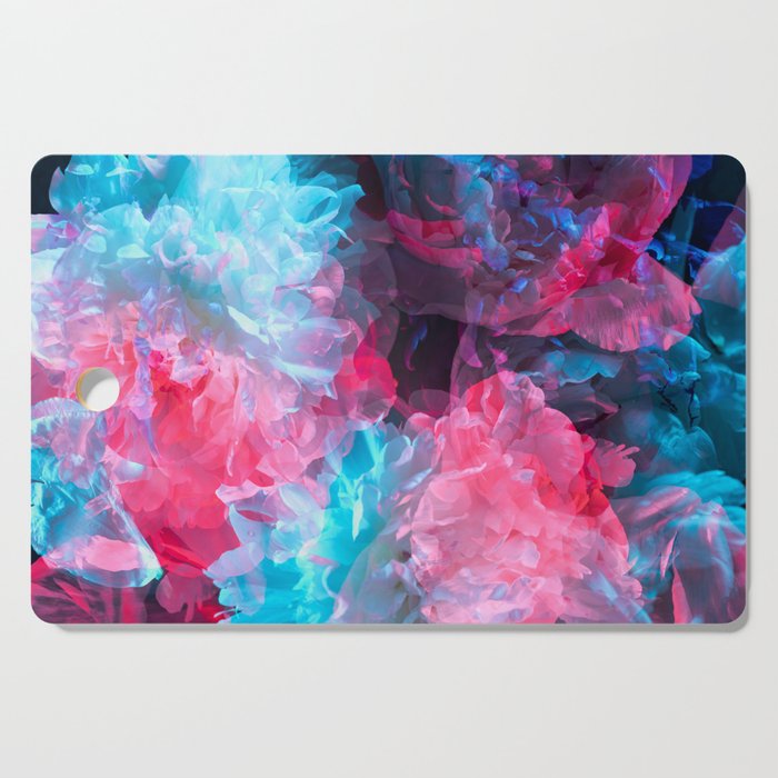 coloured peonies pink-blue Cutting Board