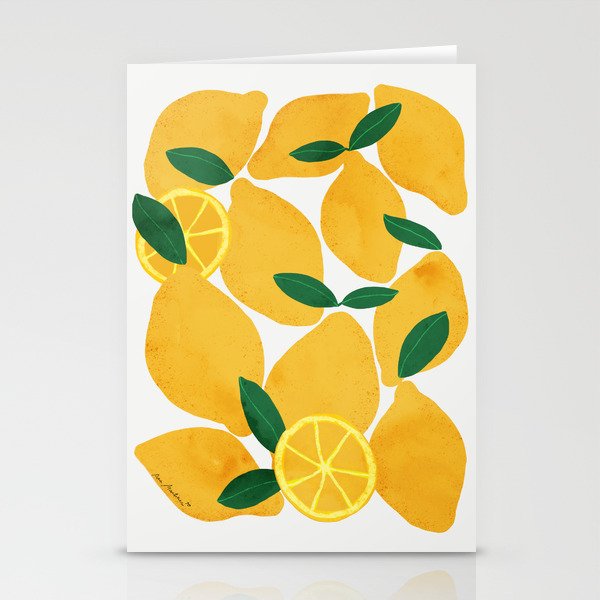 lemon mediterranean still life Stationery Cards