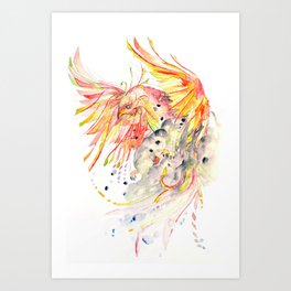 Phoenix Watercolor Art Print By Nayakidraws Society6