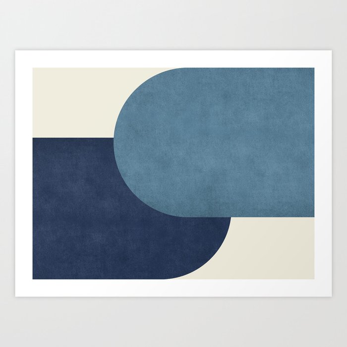 Halfmoon Colorblock - Blue Art Print