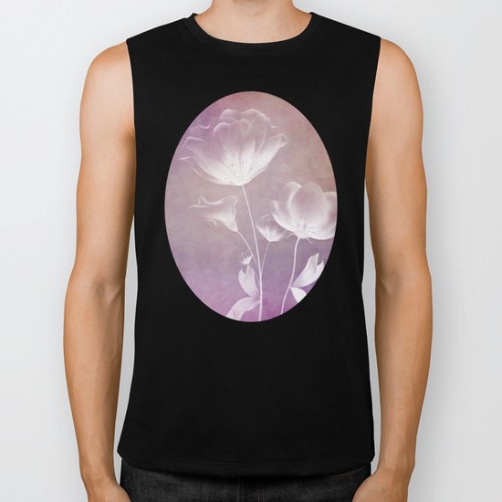 SATIN FLORAL Biker Tank