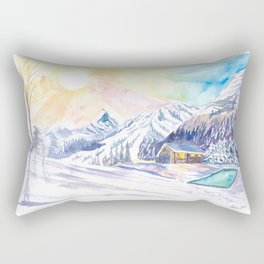 Lonely Winter Hideaway in cozy Mountain Lodge with Outdoor Pool Rectangular Pillow