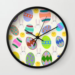 Easter Eggs Pattern Wall Clock