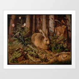 A Hare In The Forest Hans Hoffmann Art Print