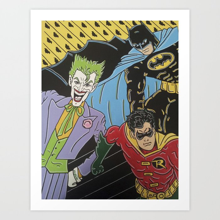 Bat and joker Art Print