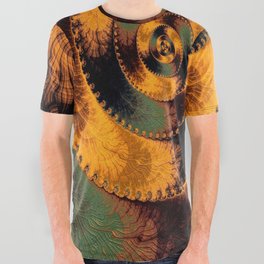 Copper Fractal Art and Home Decor All Over Graphic Tee