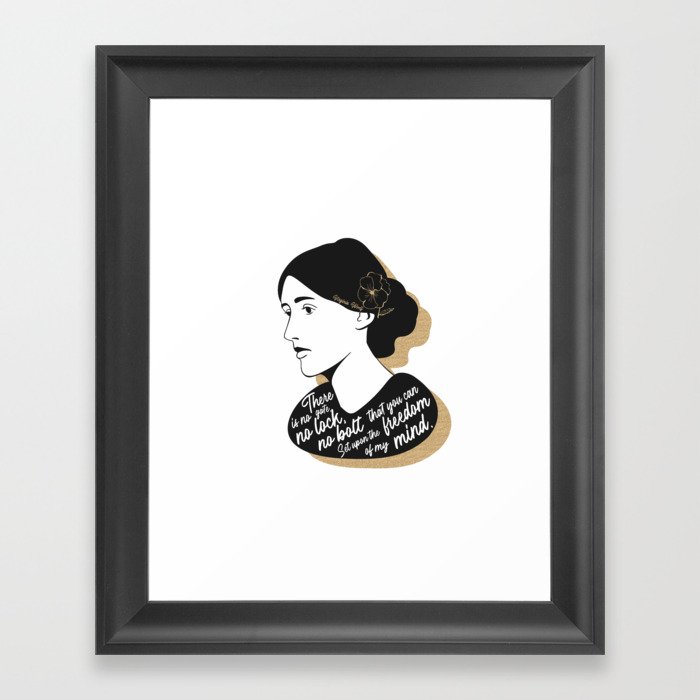 There Is No Gate - Virginia Woolf - Black & Gold Framed Art Print