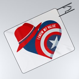 Superhero Heart Agent Picnic Blanket