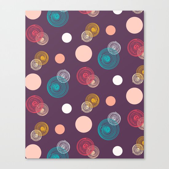 Colorful Scrawled Polka Dots Canvas Print