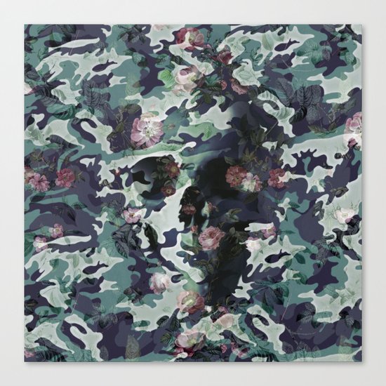 Camouflage Skull V2 Canvas Print