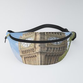 Great Britain Photography - Big Ben Under The Blue Sky By A Green Tree Fanny Pack
