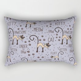 Adorable Siamese cat pattern with lettering Rectangular Pillow