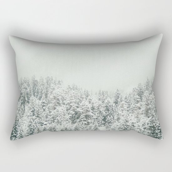 White Snowy Landcape Rectangular Pillow