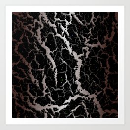 Cracked Space Lava - Brown/White Art Print