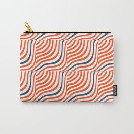 Striped Shells Red and Navy Blue Carry-All Pouch