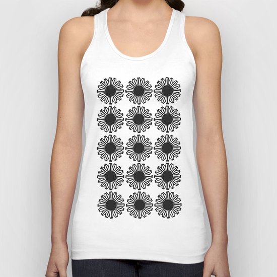 vintage flowers black Unisex Tank Top