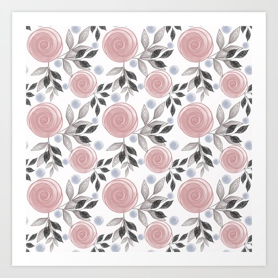 Delicate floral pattern. Art Print