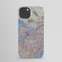 Flat road map of the southeastern united states of america iPhone Case